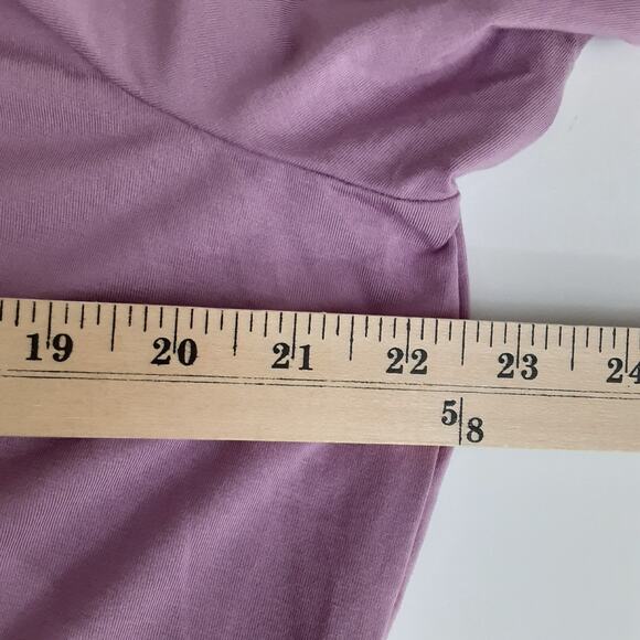 LOGO Lori Goldstein Waterfall Long Line Duster Cardigan Lavender Purple 1XP NWT - Picture 9 of 11